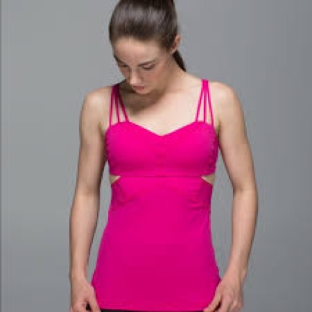 LULULEMON Pink Cut Out Workout Top